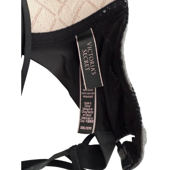 Victoria's Secret black and grey striped cross back bra size 32C - Picture 7 of 7